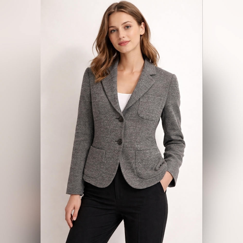 Theory Grey Textured Blazer | Tailored Workwear Staple